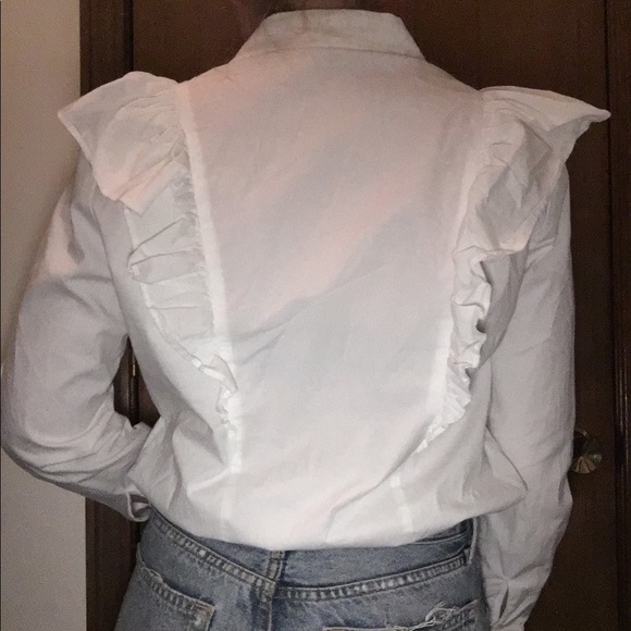 Olivia Culpo + LE TOTE Ruffle Button Up Blouse - Picture 2 of 6